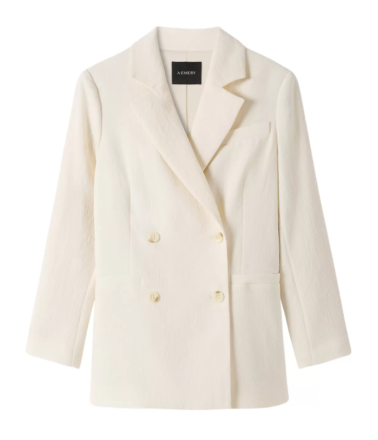 Shop Belen Double Breasted Blazer In Oyster Jackets & Outerwear