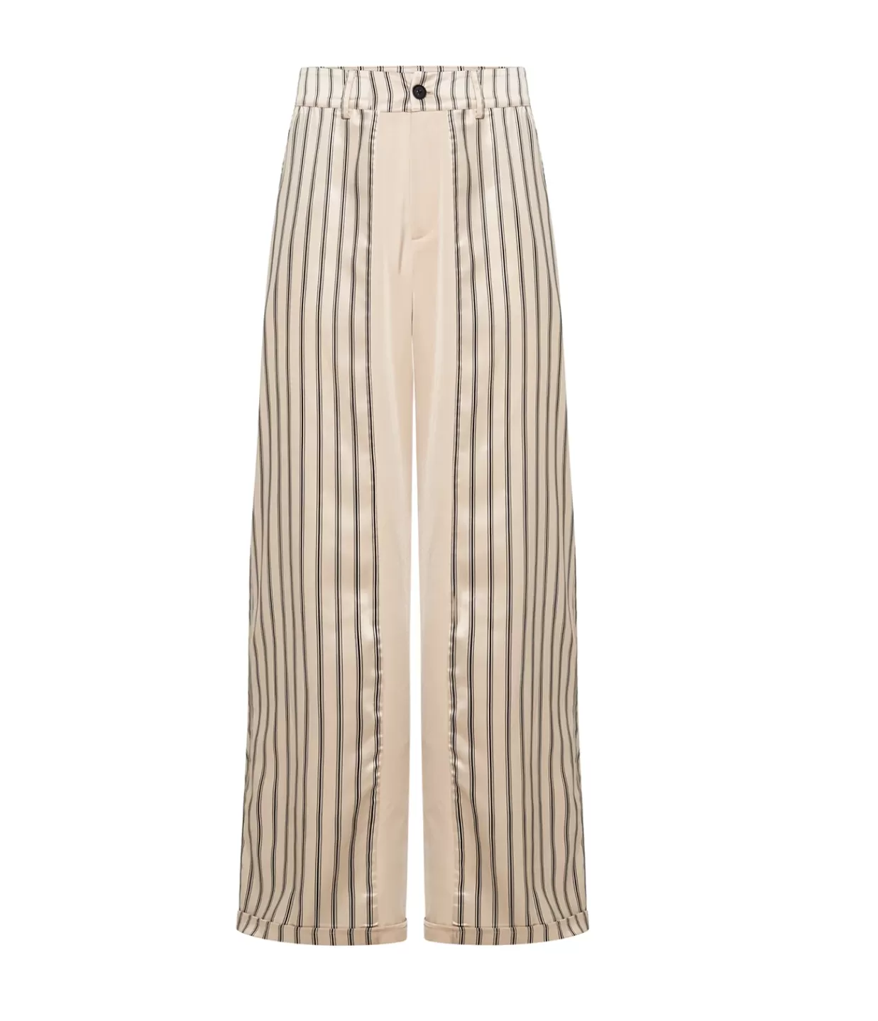 Outlet Gio Triple Stripe Tailored Silk Pants In Black And Ecru Pants