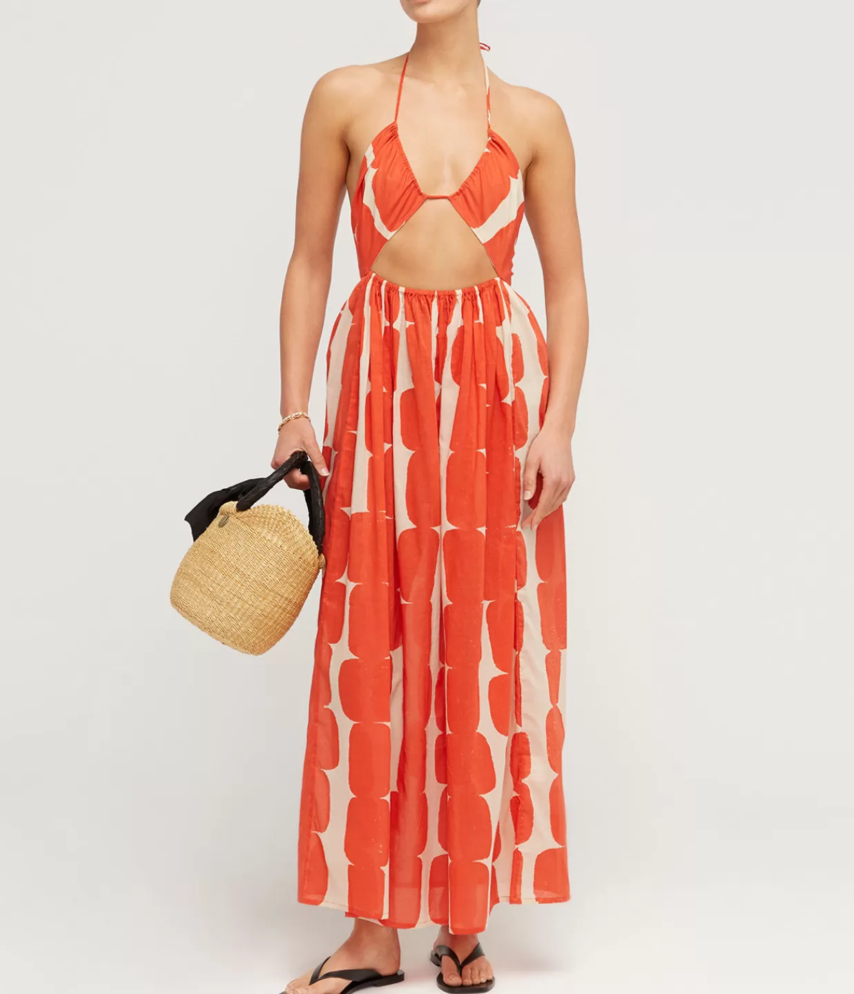Fashion Organic Cotton Halter Dress In Block Dresses