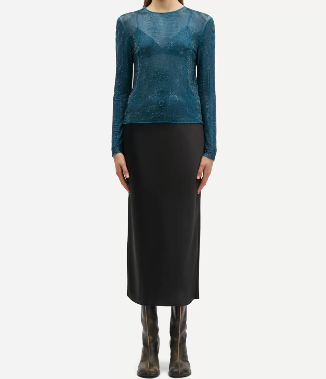 Hot Saagneta Maxi Slip Skirt In Black Skirts
