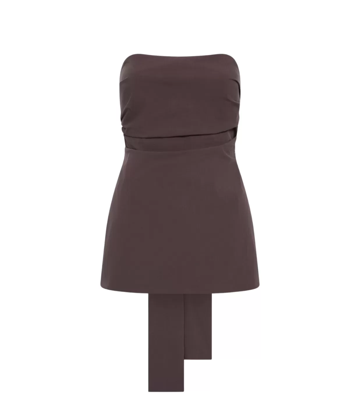 Flash Sale Strapless Tie Back Top In Chocolate Plum Tops
