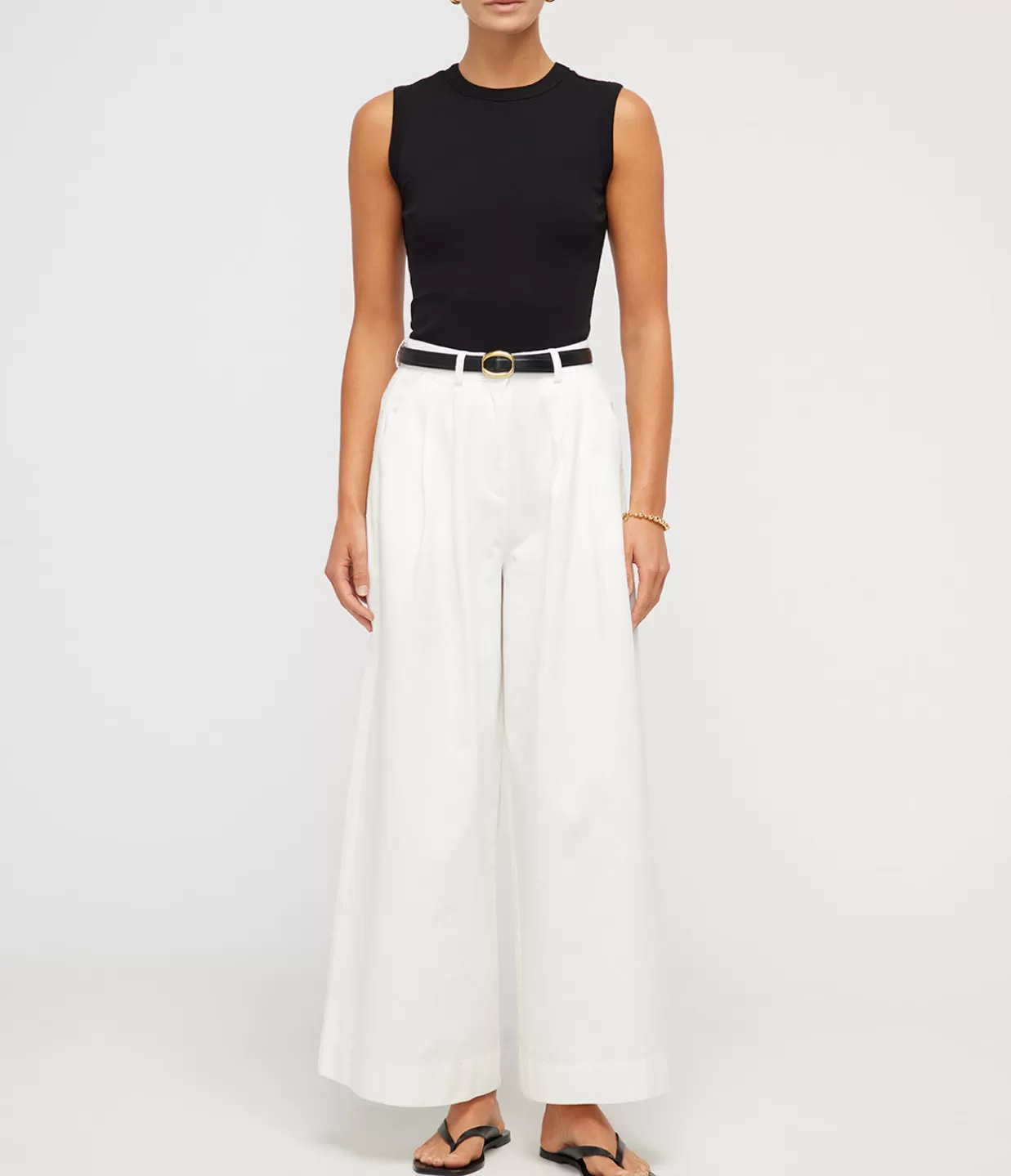Clearance Wesley Wide Leg Trouser In Vintage White Pants